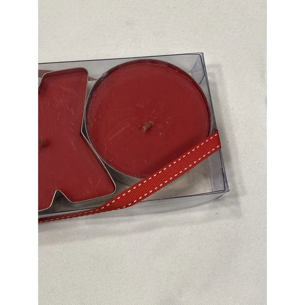 hallmark hugs & kisses candle set of 3 X O heart‎ CINNAMON SCENTED